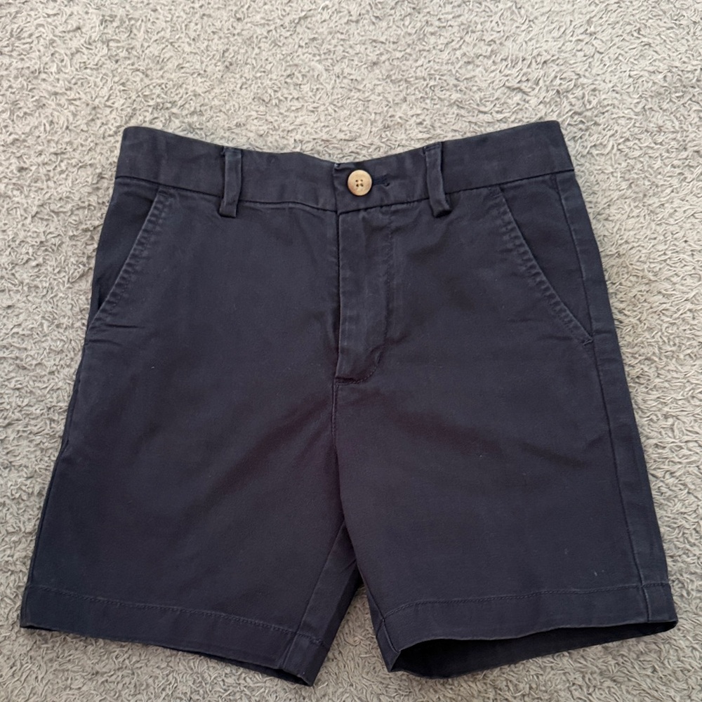 Vineyard Vines Navy Flat-Front Cotton Shorts